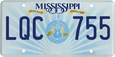 MS license plate LQC755