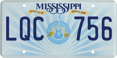 MS license plate LQC756