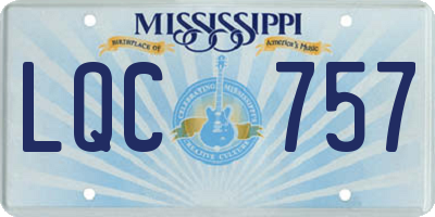 MS license plate LQC757