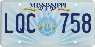 MS license plate LQC758