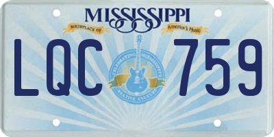 MS license plate LQC759