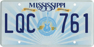 MS license plate LQC761