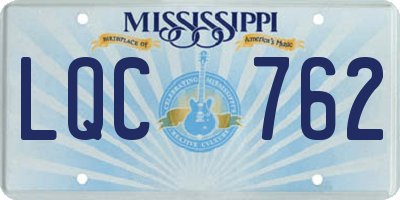 MS license plate LQC762