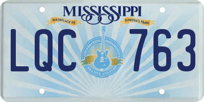 MS license plate LQC763