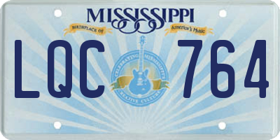 MS license plate LQC764