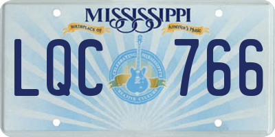 MS license plate LQC766