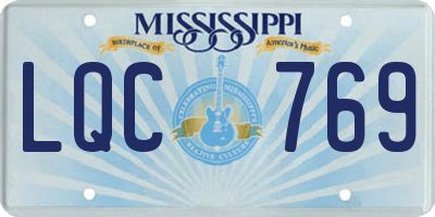 MS license plate LQC769