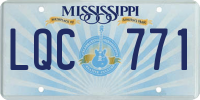 MS license plate LQC771