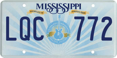 MS license plate LQC772