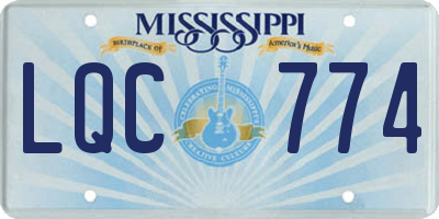 MS license plate LQC774