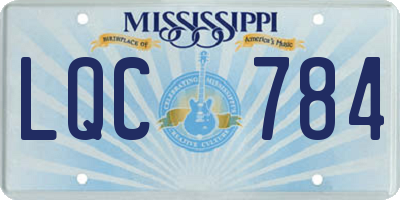 MS license plate LQC784
