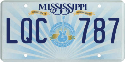 MS license plate LQC787