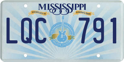 MS license plate LQC791