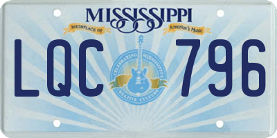 MS license plate LQC796