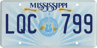 MS license plate LQC799