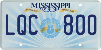 MS license plate LQC800