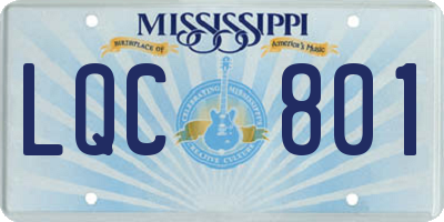 MS license plate LQC801