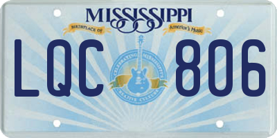 MS license plate LQC806