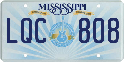 MS license plate LQC808