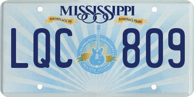 MS license plate LQC809