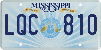 MS license plate LQC810