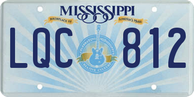 MS license plate LQC812