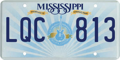 MS license plate LQC813