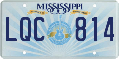 MS license plate LQC814