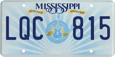 MS license plate LQC815