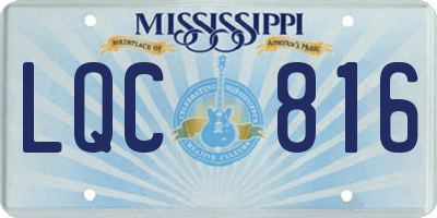 MS license plate LQC816