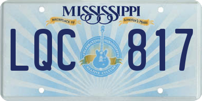 MS license plate LQC817