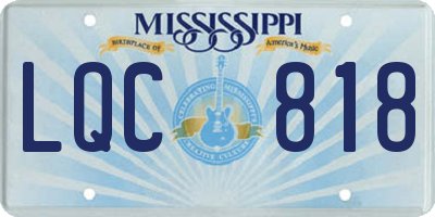 MS license plate LQC818