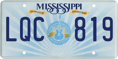 MS license plate LQC819