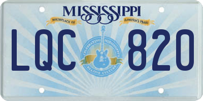 MS license plate LQC820