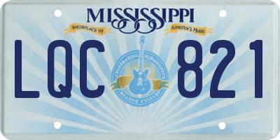 MS license plate LQC821