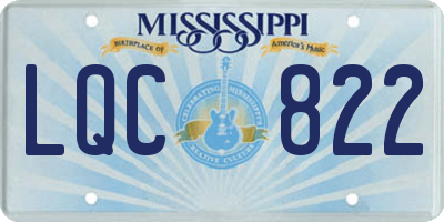 MS license plate LQC822
