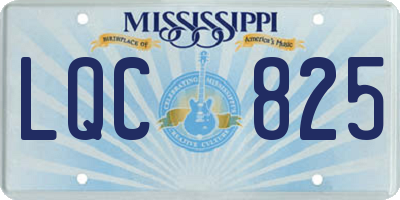 MS license plate LQC825