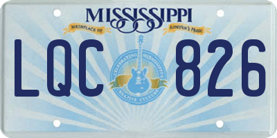 MS license plate LQC826