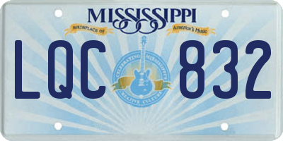 MS license plate LQC832