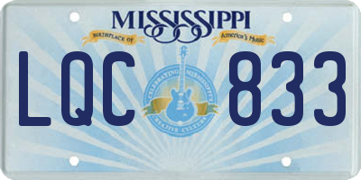 MS license plate LQC833