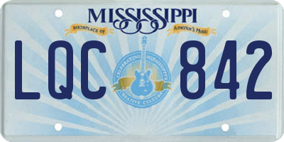 MS license plate LQC842