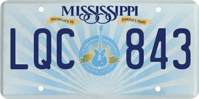 MS license plate LQC843