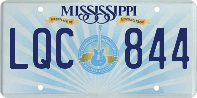 MS license plate LQC844