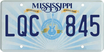 MS license plate LQC845