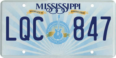 MS license plate LQC847