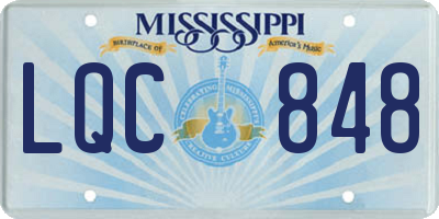 MS license plate LQC848