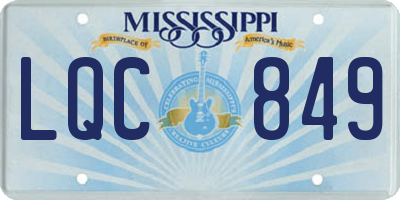 MS license plate LQC849