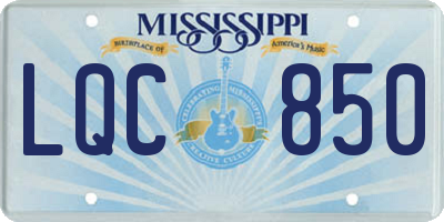 MS license plate LQC850