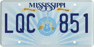 MS license plate LQC851