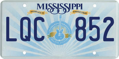 MS license plate LQC852